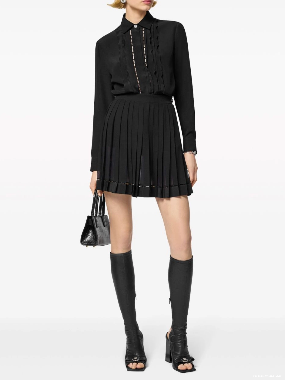 Cheap mini Women pleated skirt Versace silk 0805